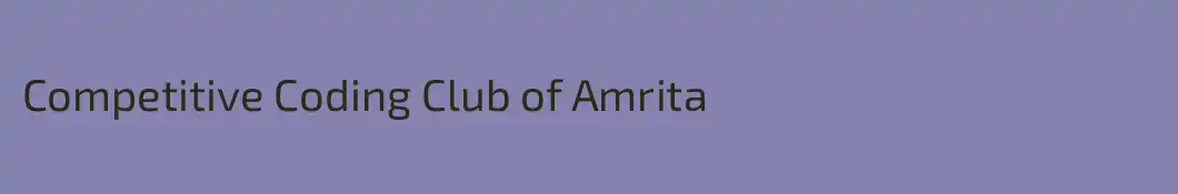 Competitive Coding Club of Amrita